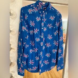 Vineyard Vines Blue Floral Print Button-Down Shirt